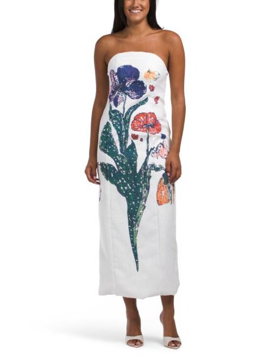 Dalia Macphee Dresses & Skirts - DALIA MACPHEE Strapless Floral Dress